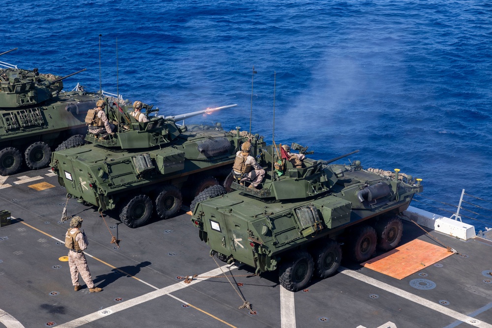 BLT 3/5 Marines Conduct LAV-25 Live-Fire aboard USS Portland
