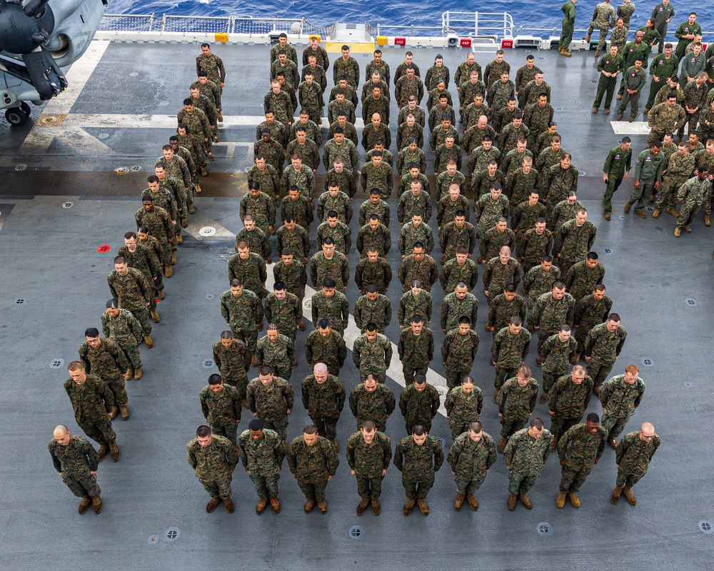 11th MEU Marines, USS Boxer Sailor Graduate Corporals Course While Underway