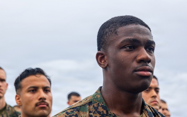11th MEU Marines, USS Boxer Sailor Graduate Corporals Course While Underway