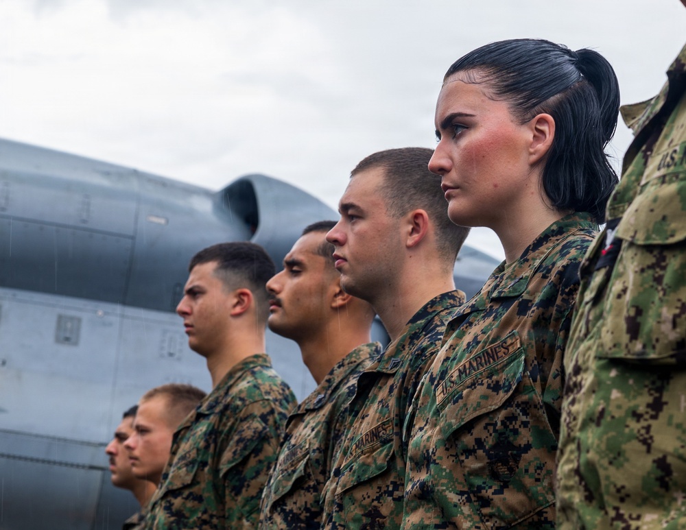 11th MEU Marines, USS Boxer Sailor Graduate Corporals Course While Underway