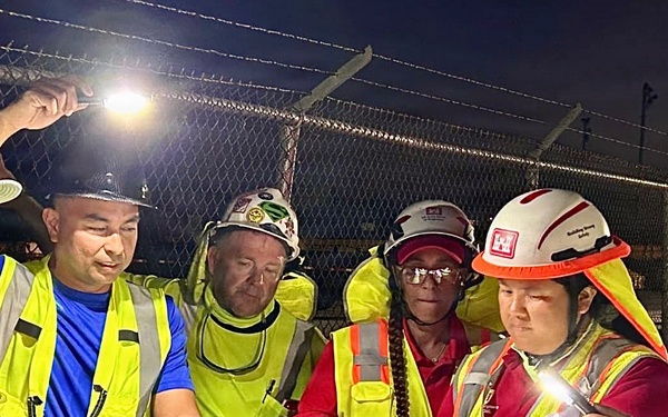 USACE Power Planning and Response Team Work into the Late  Night Hours