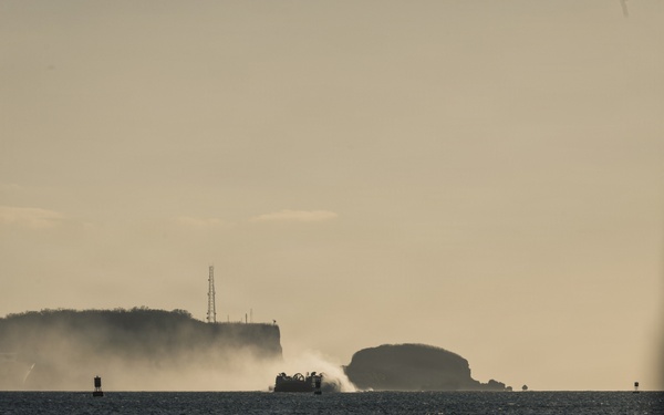 LCAC 52 and LCAC 62 arrive in Guam to support Typhoon Sinlaku recovery efforts