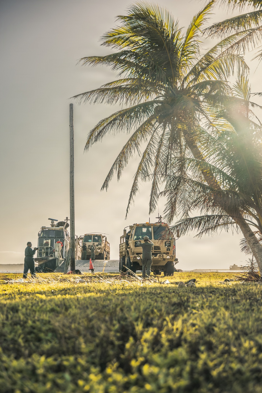 LCAC 52 and LCAC 62 arrive in Guam to support Typhoon Sinlaku recovery efforts