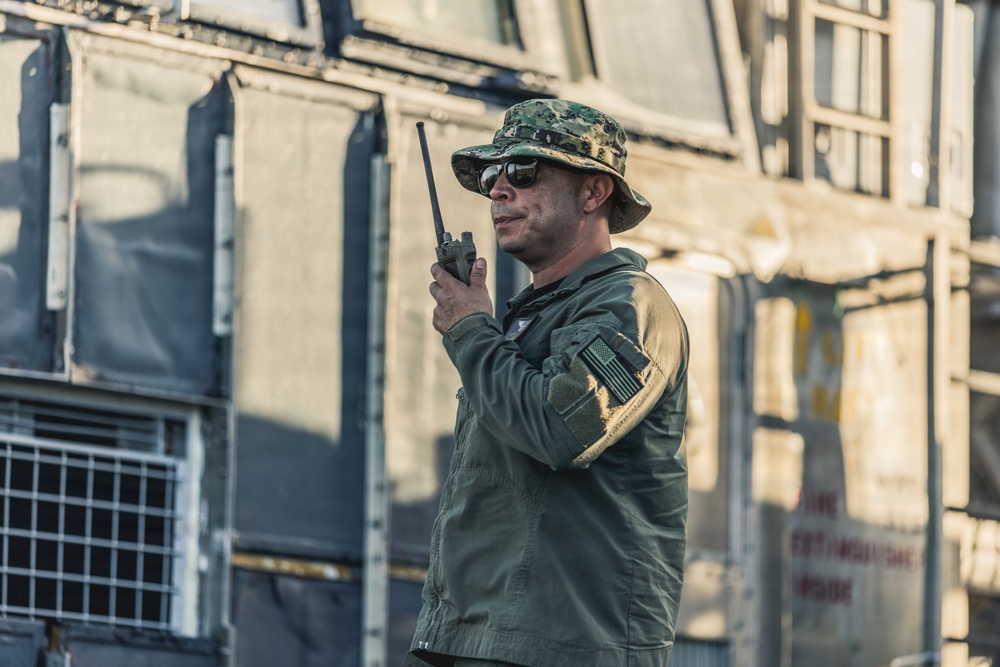 LCAC 52 and LCAC 62 arrive in Guam to support Typhoon Sinlaku recovery efforts