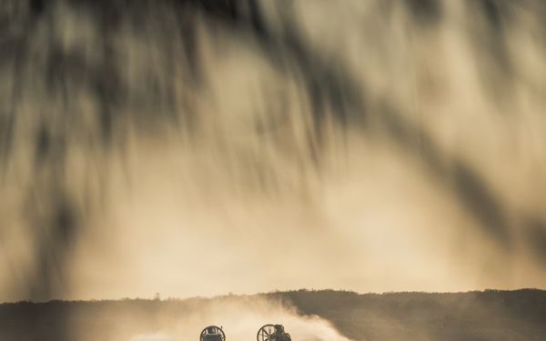 LCAC 52 and LCAC 62 arrive in Guam to support Typhoon Sinlaku recovery efforts