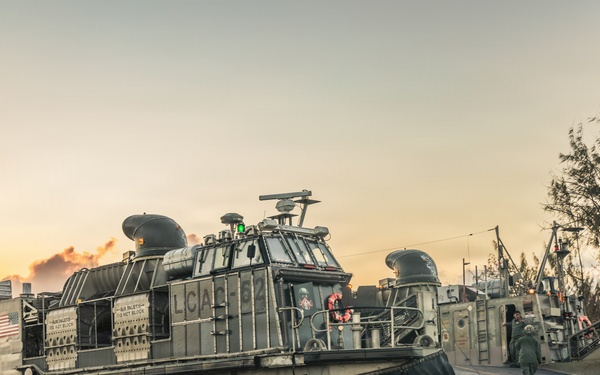 LCAC 52 and LCAC 62 arrive in Guam to support Typhoon Sinlaku recovery efforts