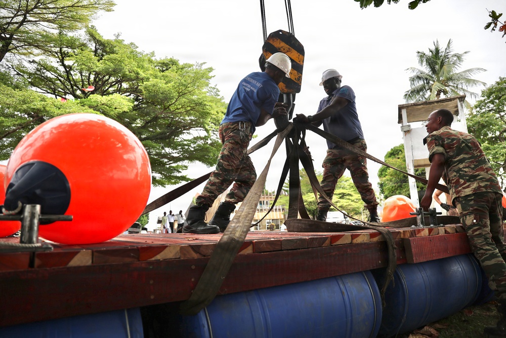 Seabees, Partner Forces Establish Floating Dock Capability During Obangame Express 2026