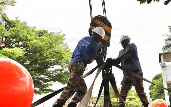 Seabees, Partner Forces Establish Floating Dock Capability During Obangame Express 2026