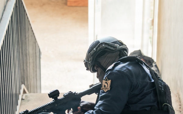 Ivorian national police officers execute urban clearing operations during Flintlock 26
