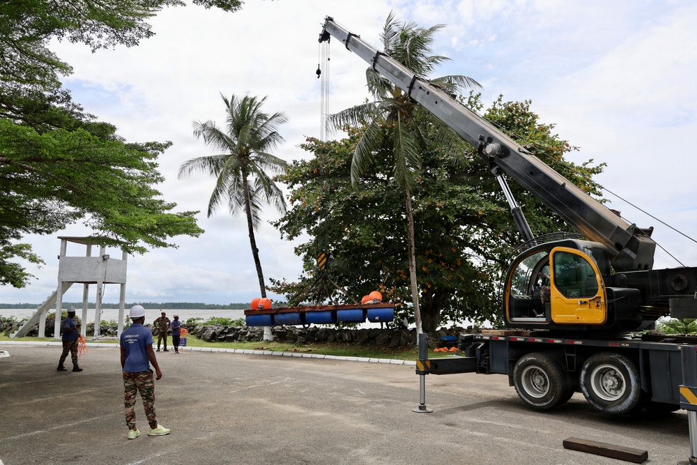 Seabees, Partner Forces Establish Floating Dock Capability During Obangame Express 2026