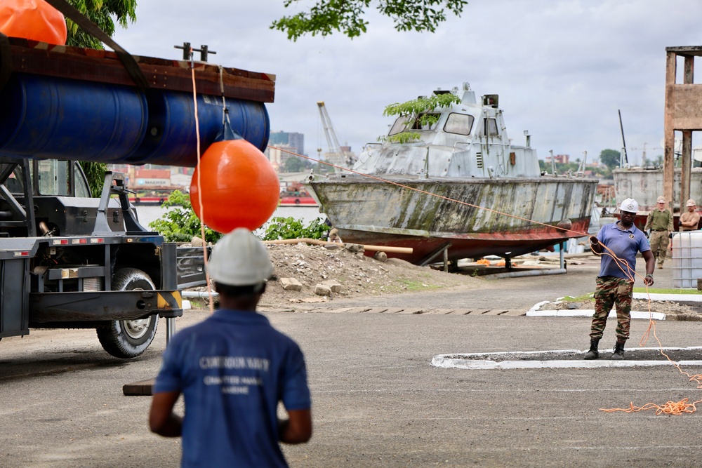 Seabees, Partner Forces Establish Floating Dock Capability During Obangame Express 2026