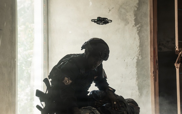 Ivorian national police officers execute urban clearing operations during Flintlock 26