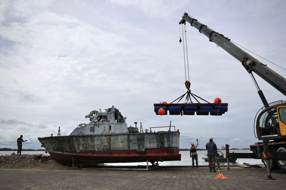 Seabees, Partner Forces Establish Floating Dock Capability During Obangame Express 2026