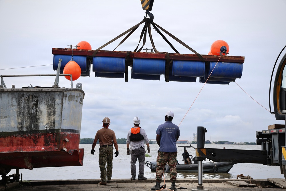 Seabees, Partner Forces Establish Floating Dock Capability During Obangame Express 2026