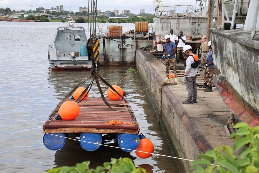 Seabees, Partner Forces Establish Floating Dock Capability During Obangame Express 2026