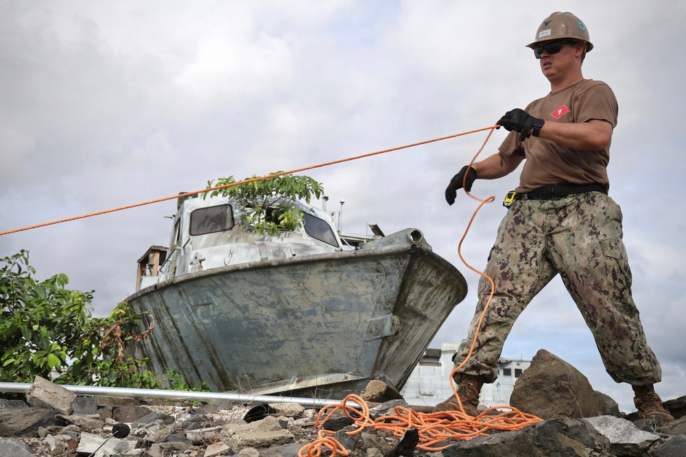 Seabees, Partner Forces Establish Floating Dock Capability During Obangame Express 2026