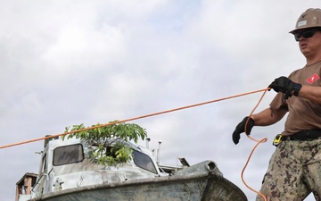 Seabees, Partner Forces Establish Floating Dock Capability During Obangame Express 2026