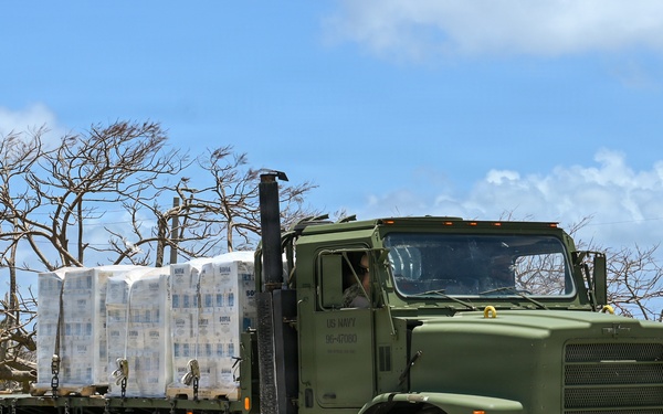 In wake of Typhoon Sinlaku, NMCB-1’s Seabees help deliver water to Saipan community