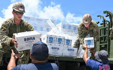 In wake of Typhoon Sinlaku, NMCB-1’s Seabees help deliver water to Saipan community