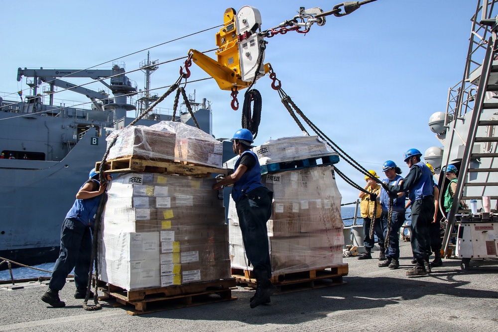 Frank E. Petersen Jr. Conducts Replenishment-at-Sea with Wally Schirra