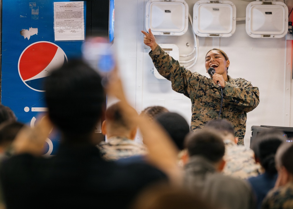 11th MEU Marines, Sailors Host Open Mic Aboard USS Boxer