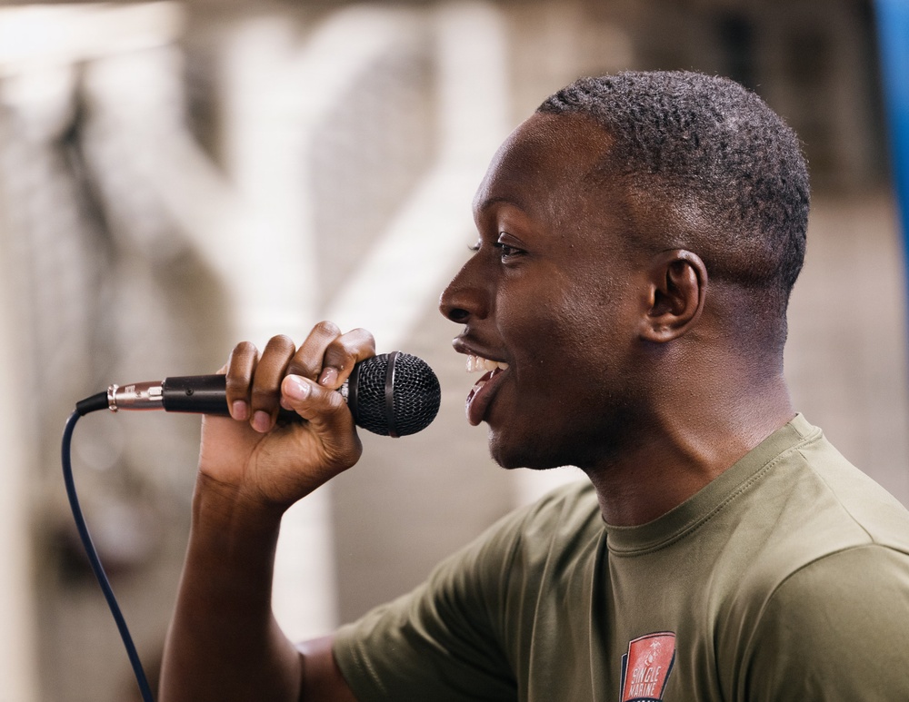 11th MEU Marines, Sailors Host Open Mic Aboard USS Boxer