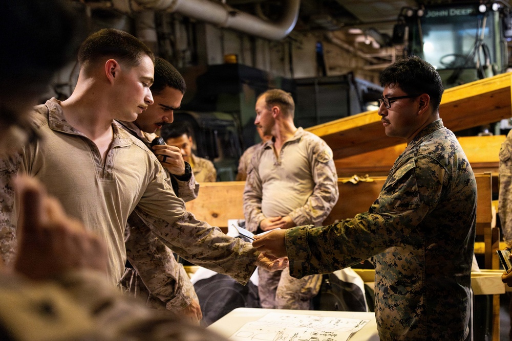 11th MEU Marines, Sailors Conduct Emergency Control Center Training Abroad USS Boxer
