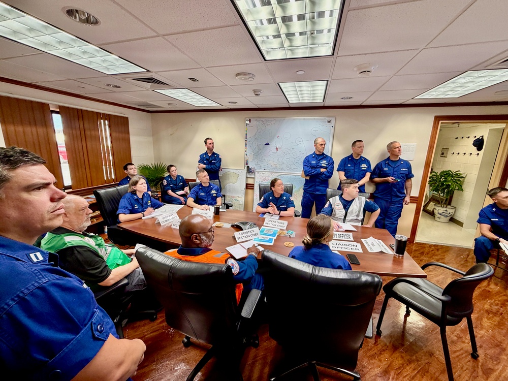 U.S. Coast Guard Incident Management Team discusses objectives