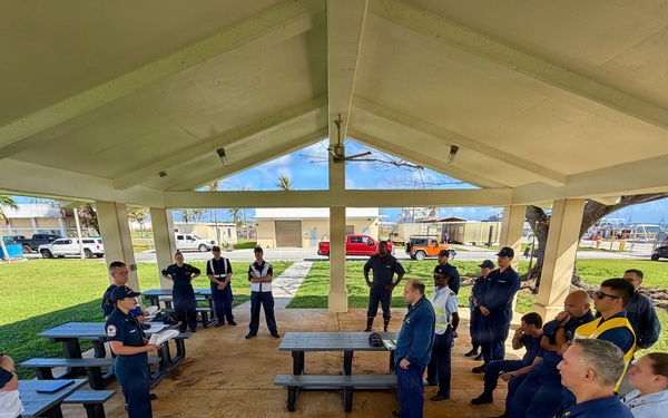 U.S. Coast Guard incident management team meets for operations