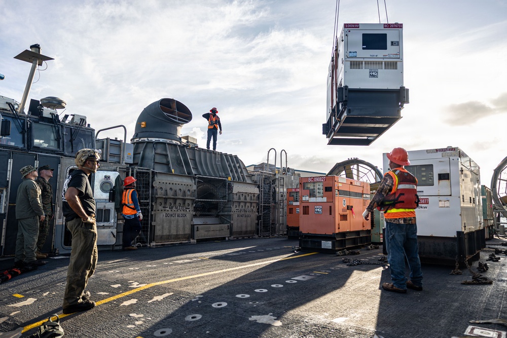 ACU-5 Sailors Transport Generators during DSCA Operations