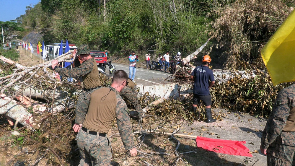 Balikatan 2026: MRF-D 26 Marines help locals remove road blockage