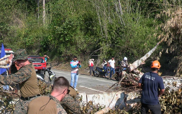 Balikatan 2026: MRF-D 26 Marines help locals remove road blockage