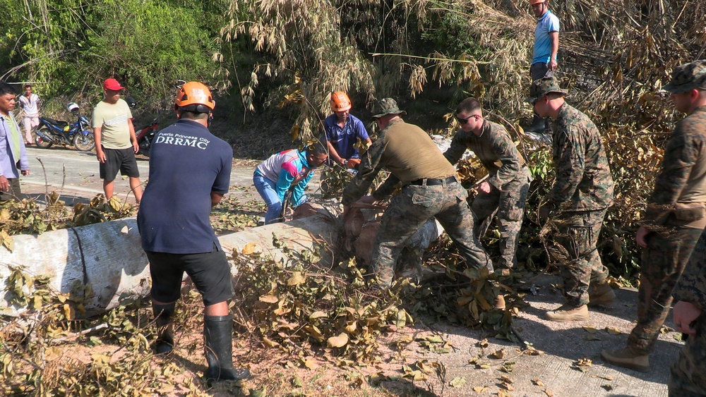 Balikatan 2026: MRF-D 26 Marines help locals remove road blockage