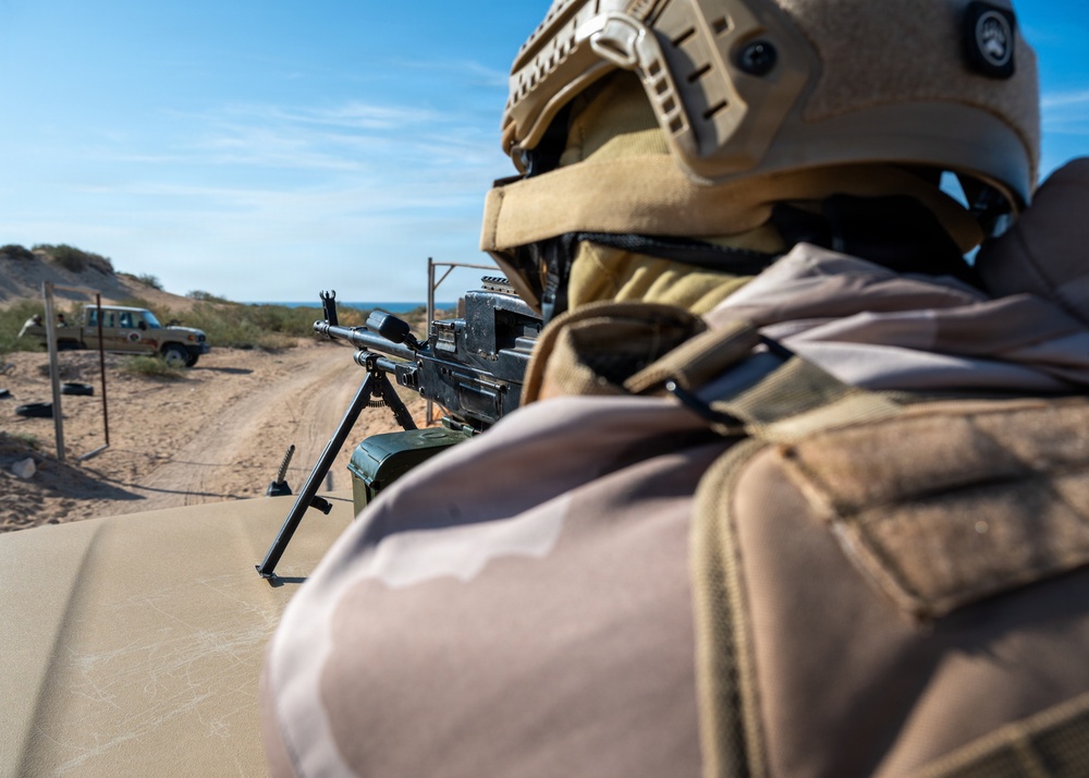 Multinational forces assault shoreline objective during Flintlock 2026