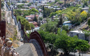 U.S. Marines with JTF-SB repair breach sites along southern barrier