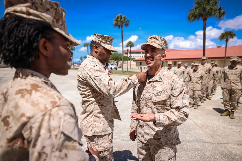 TF 51/5th MEB career counselor meritoriously promotes to rank of gunnery sergeant