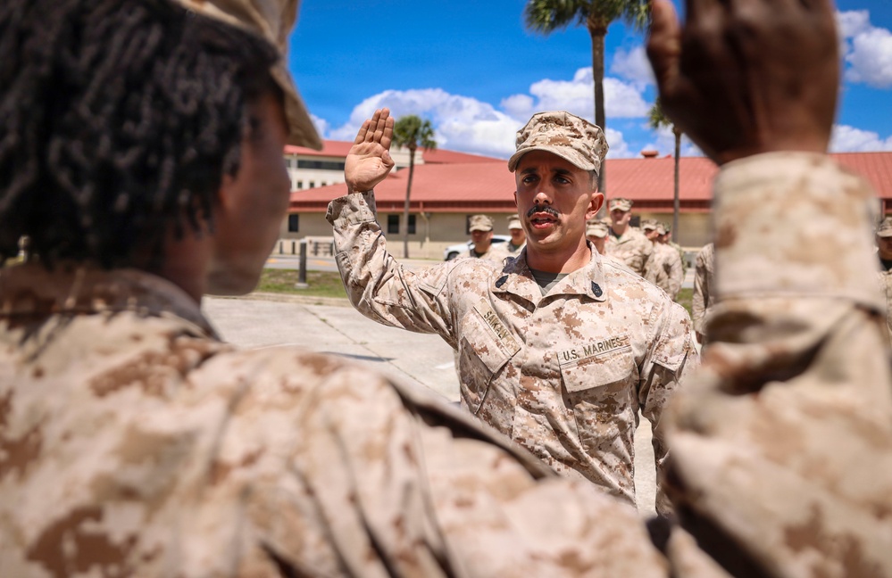 TF 51/5th MEB career counselor meritoriously promotes to rank of gunnery sergeant