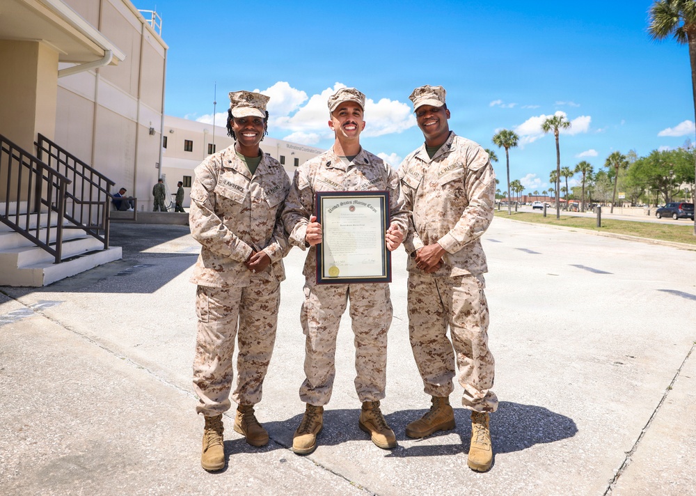 TF 51/5th MEB career counselor meritoriously promotes to rank of gunnery sergeant