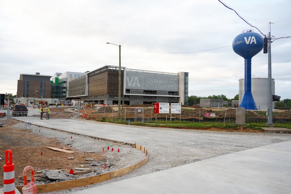 Construction continues at the site of the Louisville VA Medical Center April 16, 2026