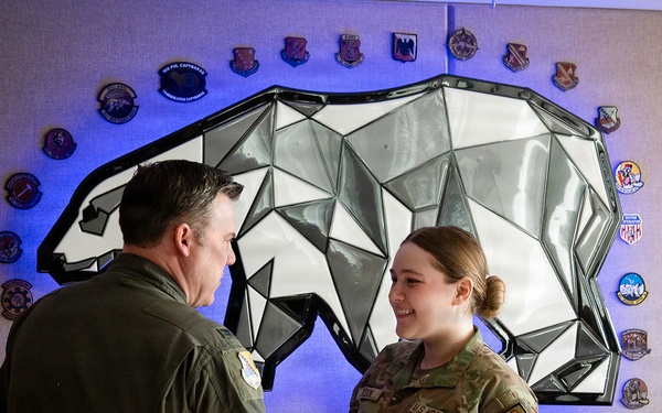 168th Wing Commander presents his Commander Coin to 354th Medical Group Airmen