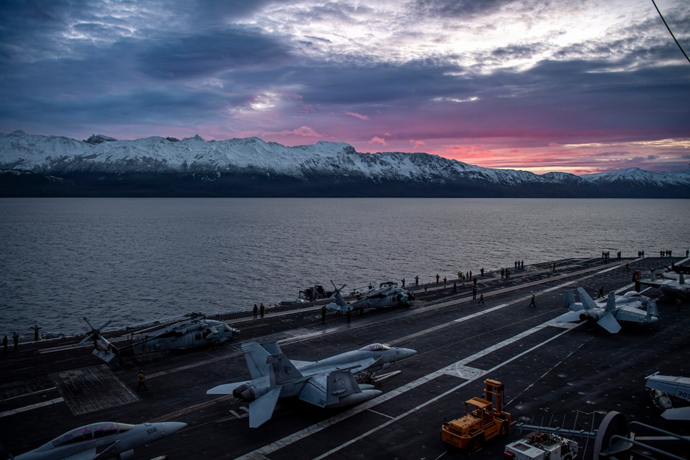 USS Nimitz Transits the Strait of Magellan