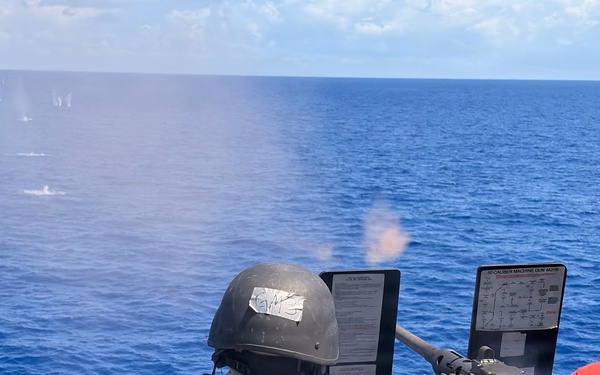 Coast Guard Cutter Resolute crew members conduct gunnery exercise in Caribbean Sea