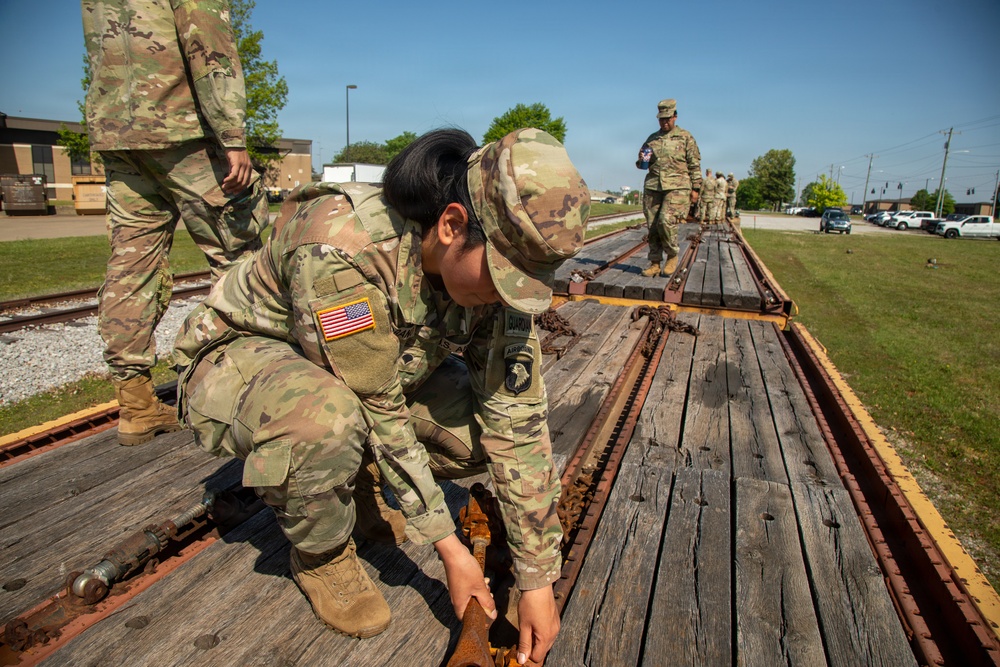 The 101st Airborne Division trains soldiers on Rail Load Operations