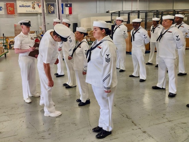 Summer whites inspection at NAS JRB Fort Worth