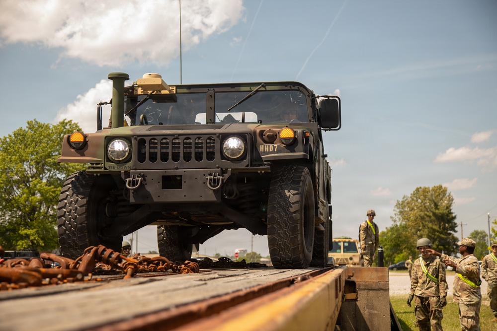 The 101st Airborne Division trains soldiers on Rail Load Operations