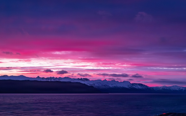 USS Nimitz transits through the Strait of Magellan