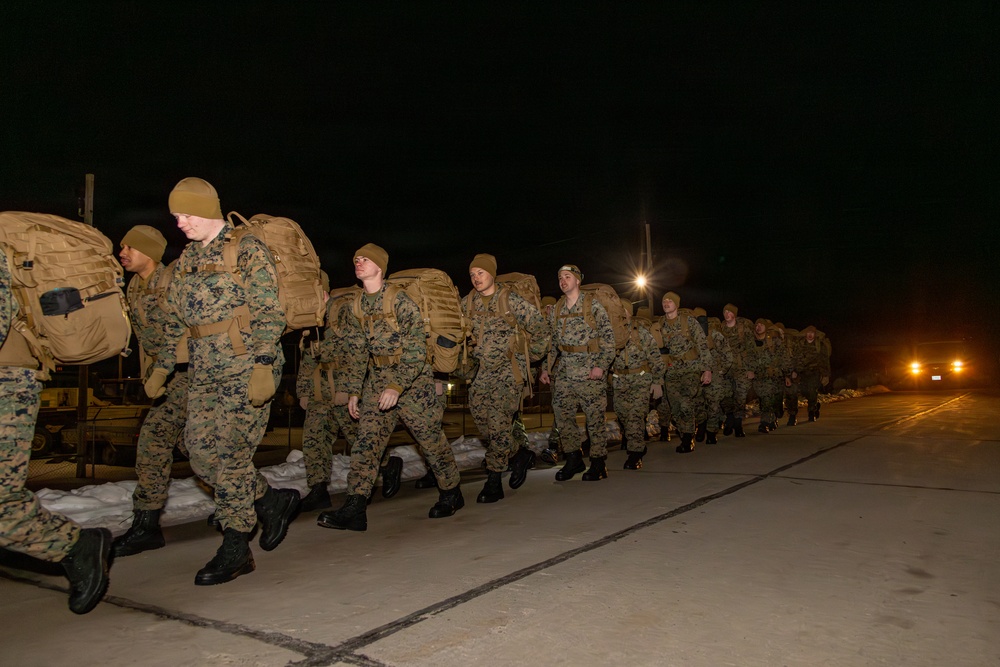 CBIRF Marines and Sailors with Bravo Co. Conduct an Accumulation Hike
