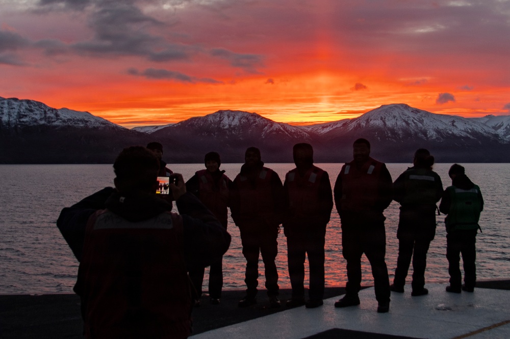 USS Nimitz Transits the Strait of Magellan
