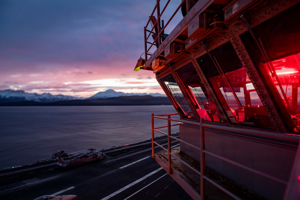USS Nimitz Transits the Strait of Magellan