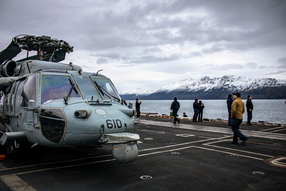 USS Nimitz Transits the Strait of Magellan